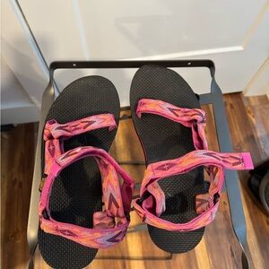 Teva Pink and Orange Strappy Sandals